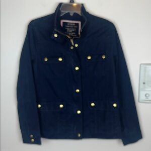 Women's J Crew Navy Relaxed Fit Boyfriend Field Jacket Size M